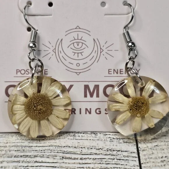 Sunflower Dangle Earrings - Picture 2 of 3